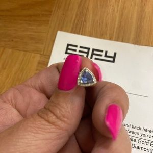 Effy white gold tanzanite and diamond earrings